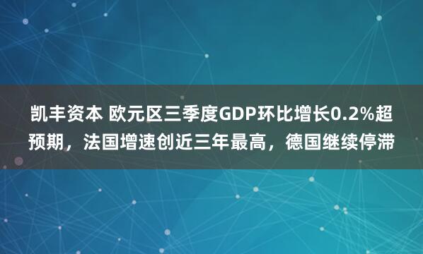 凯丰资本 欧元区三季度GDP环比增长0.2%超预期，法国增速创近三年最高，德国继续停滞