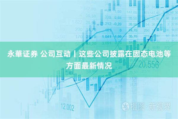 永華证券 公司互动丨这些公司披露在固态电池等方面最新情况